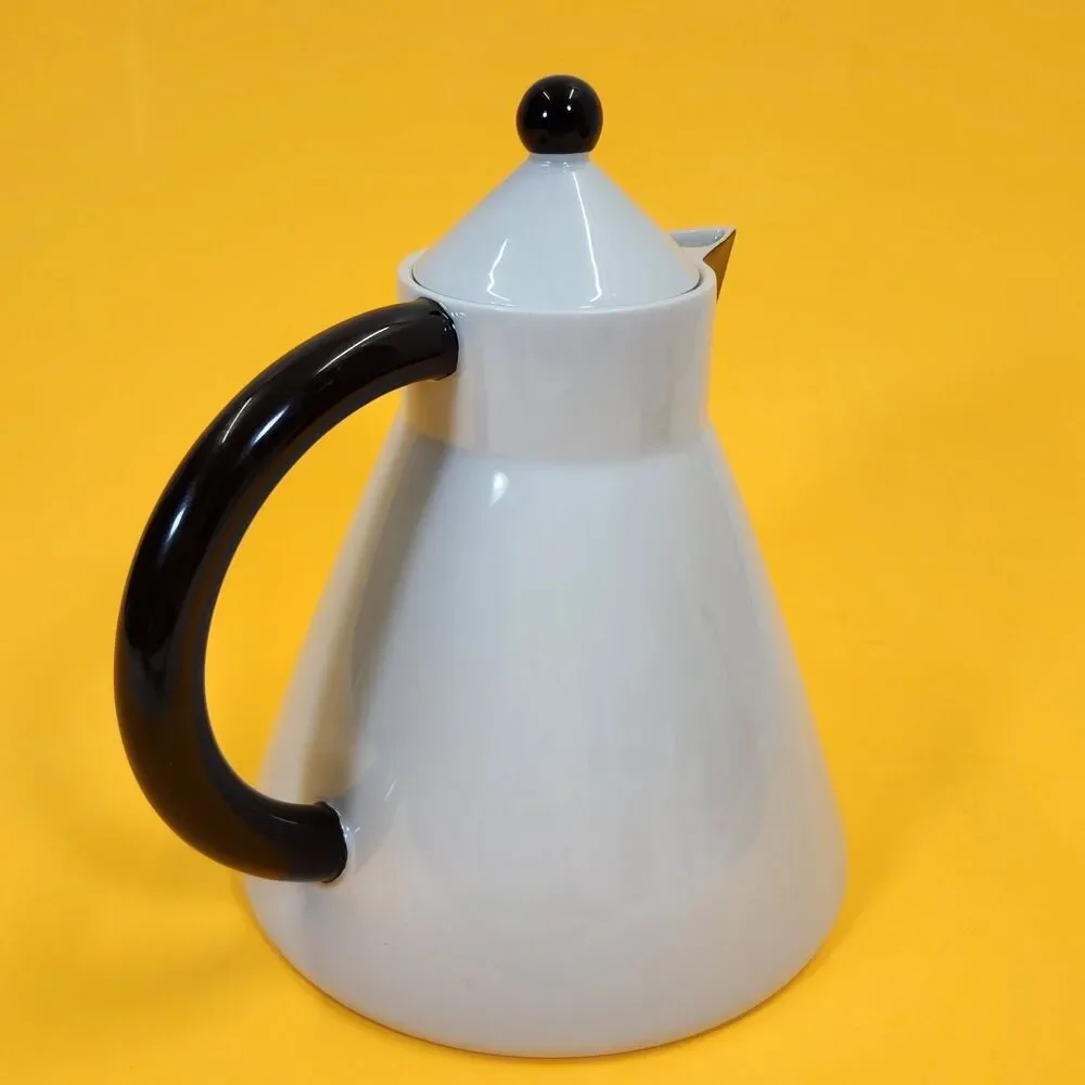 Ysenburg Art Werk Teapot Black White Waechtersbach Vintage Porcelain Ceramics